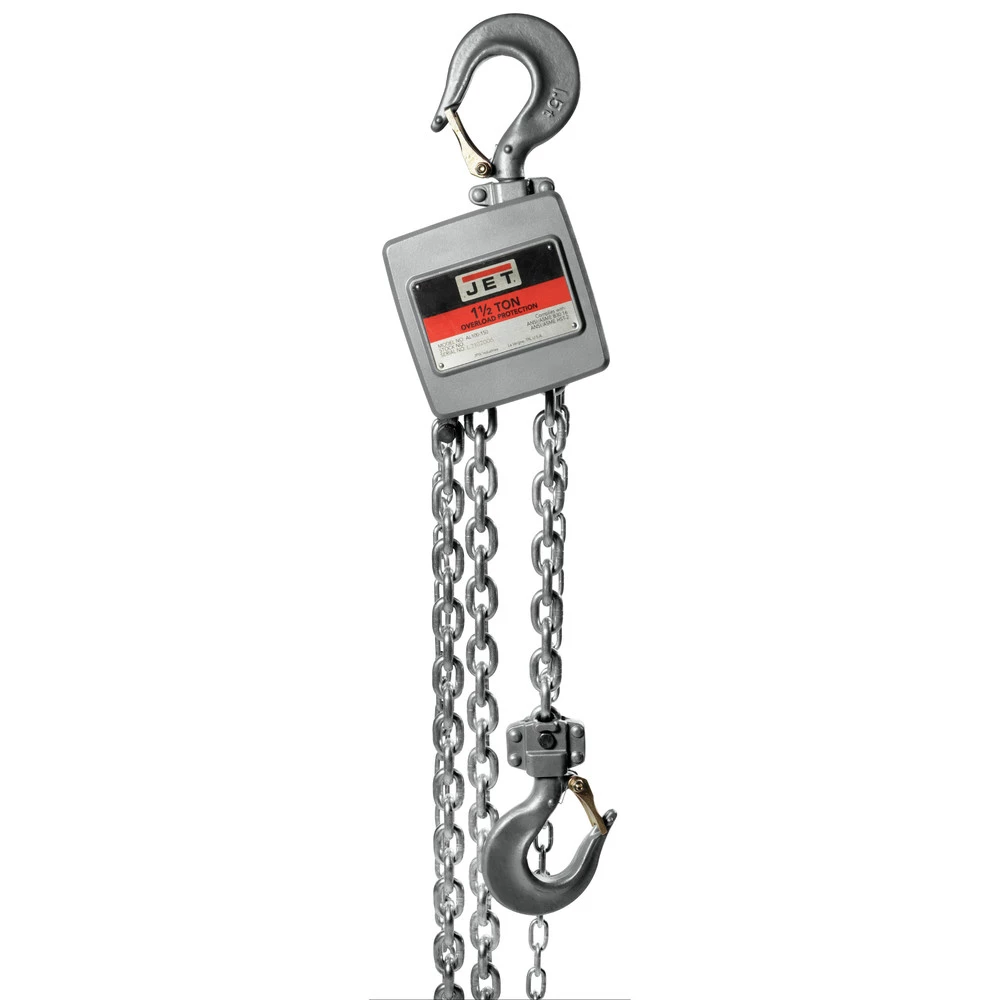 JET 133122 AL100 Series 1/2 Ton Capacity Hand Chain Hoist With 15 Ft. Of Lift 1 JET 133122 AL100 Series 1/2 Ton Capacity Hand Chain Hoist With 15 Ft. Of Lift